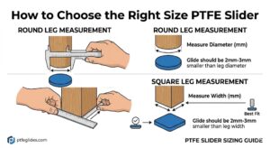 ptfe slider sizing guide